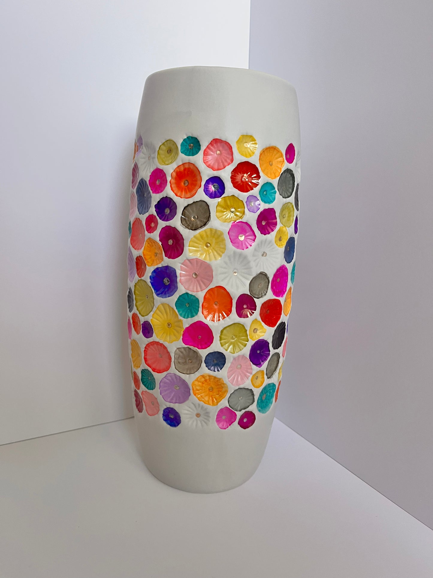 Alcohol Ink Vase - Cylinder, Multicolor