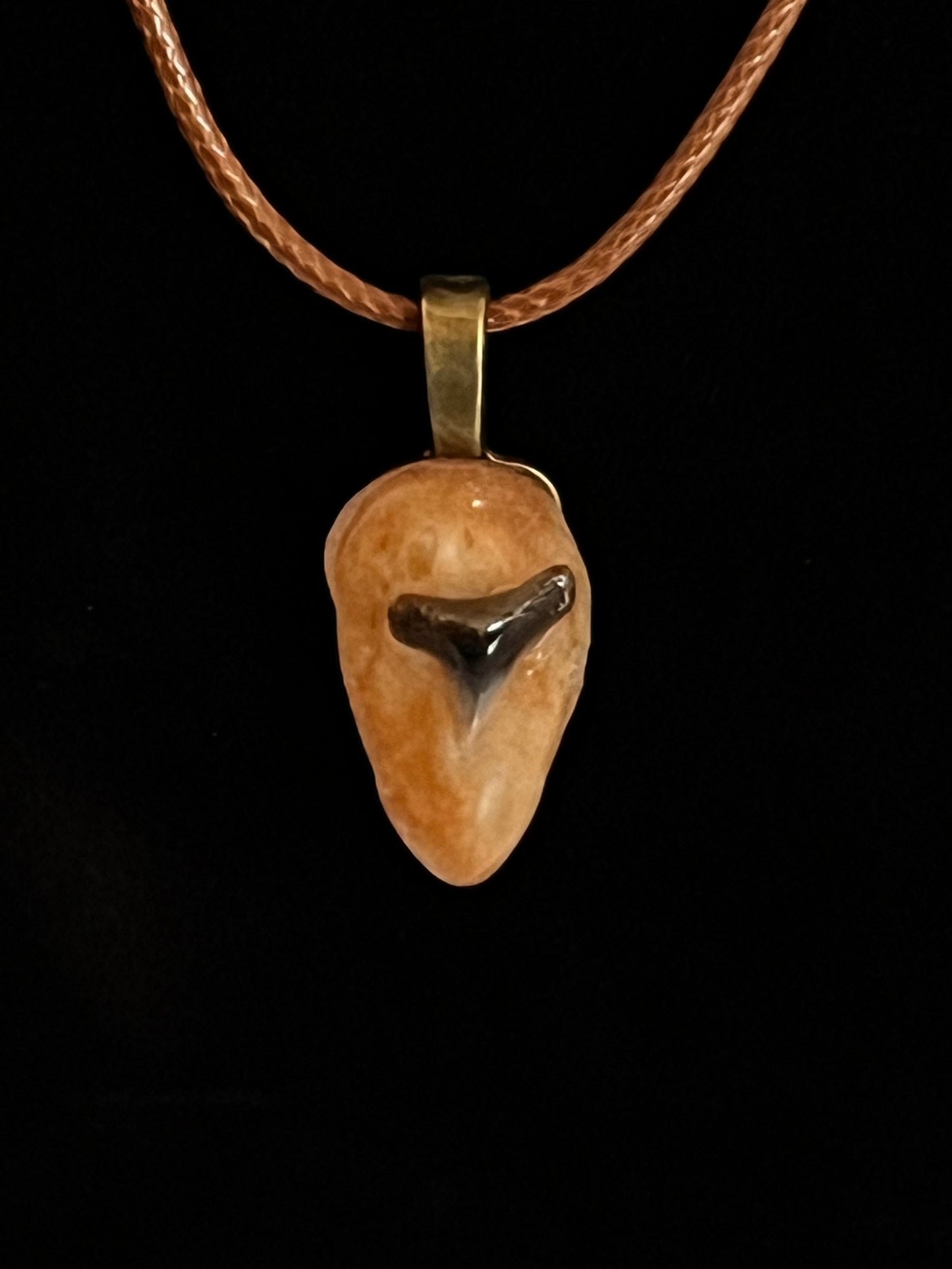 Pendant - Shark Teeth on Rock-1