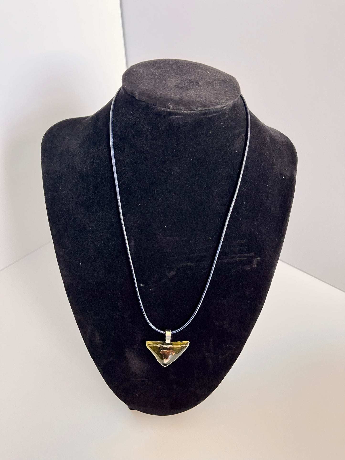 Pendant - Shark Teeth on Sea Glass-2