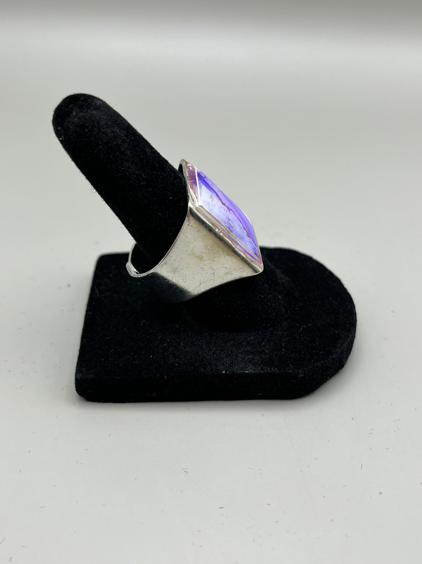 Alcohol Ink Ring - Rectangle, Purple-2